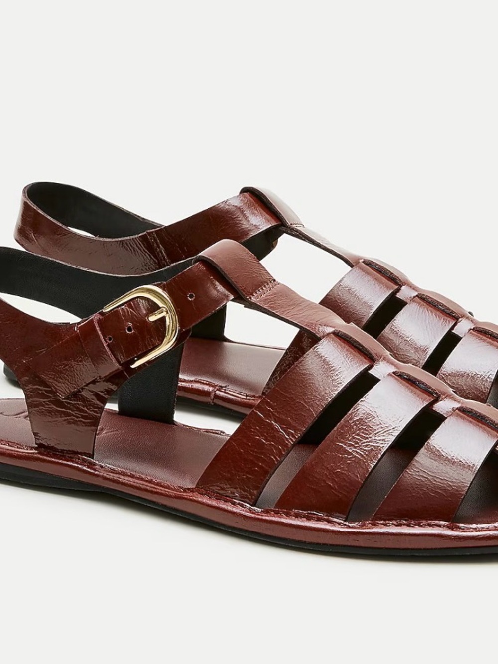J Crew Fisherman sandals in crinkle leather CU539